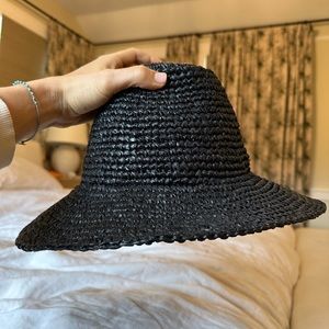 Janessa Leone Black Straw hat medium